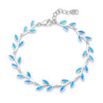 ΒΡΑΧΙΟΛΙΑ  925 Rhodium blue opal