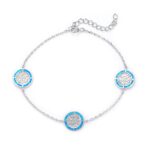 ΒΡΑΧΙΟΛΙΑ  925 Rhodium blue opal