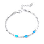 ΒΡΑΧΙΟΛΙΑ  925 Rhodium blue opal