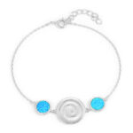 ΒΡΑΧΙΟΛΙΑ  925 Rhodium blue opal