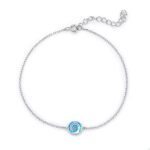 ΒΡΑΧΙΟΛΙΑ  925 Rhodium blue opal