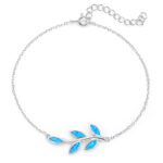 ΒΡΑΧΙΟΛΙΑ  925 Rhodium blue opal