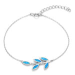 ΒΡΑΧΙΟΛΙΑ  925 Rhodium blue opal