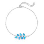 ΒΡΑΧΙΟΛΙΑ  925 Rhodium blue opal