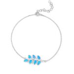 ΒΡΑΧΙΟΛΙΑ  925 Rhodium blue opal