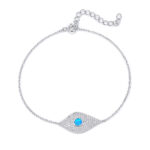 ΒΡΑΧΙΟΛΙΑ  925 Rhodium blue opal white zircon