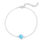 ΒΡΑΧΙΟΛΙΑ  925 Rhodium blue opal