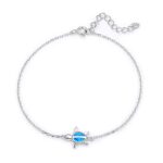 ΒΡΑΧΙΟΛΙΑ  925 Rhodium blue opal