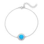 ΒΡΑΧΙΟΛΙΑ  925 Rhodium blue opal