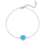 ΒΡΑΧΙΟΛΙΑ  925 Rhodium blue opal