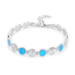 ΒΡΑΧΙΟΛΙΑ  925 Rhodium blue opal