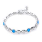 ΒΡΑΧΙΟΛΙΑ  925 Rhodium blue opal