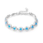 ΒΡΑΧΙΟΛΙΑ  925 Rhodium blue opal