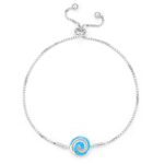 ΒΡΑΧΙΟΛΙΑ  925 Rhodium blue opal