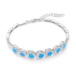 ΒΡΑΧΙΟΛΙΑ  925 Rhodium blue opal