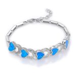 ΒΡΑΧΙΟΛΙΑ  925 Rhodium blue opal