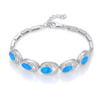 ΒΡΑΧΙΟΛΙΑ  925 Rhodium blue opal