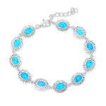 ΒΡΑΧΙΟΛΙΑ  925 Rhodium blue opal