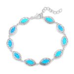 ΒΡΑΧΙΟΛΙΑ  925 Rhodium blue opal