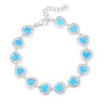 ΒΡΑΧΙΟΛΙΑ  925 Rhodium blue opal