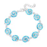 ΒΡΑΧΙΟΛΙΑ  925 Rhodium blue opal