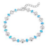 ΒΡΑΧΙΟΛΙΑ  925 Rhodium blue opal