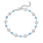 ΒΡΑΧΙΟΛΙΑ  925 Rhodium blue opal