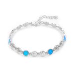 ΒΡΑΧΙΟΛΙΑ  925 Rhodium blue opal