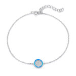 ΒΡΑΧΙΟΛΙΑ  925 Rhodium blue opal