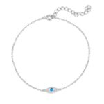 ΒΡΑΧΙΟΛΙΑ  925 Rhodium blue opal