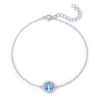 ΒΡΑΧΙΟΛΙΑ  925 Rhodium blue opal