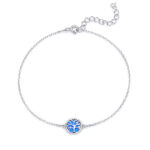 ΒΡΑΧΙΟΛΙΑ  925 Rhodium blue opal