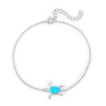 ΒΡΑΧΙΟΛΙΑ  925 Rhodium blue opal