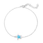 ΒΡΑΧΙΟΛΙΑ  925 Rhodium blue opal