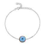 ΒΡΑΧΙΟΛΙΑ  925 Rhodium blue opal