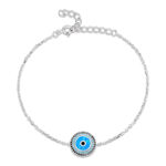 ΒΡΑΧΙΟΛΙΑ  925 Rhodium blue opal