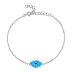 ΒΡΑΧΙΟΛΙΑ  925 Rhodium blue opal