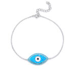 ΒΡΑΧΙΟΛΙΑ  925 Rhodium blue opal