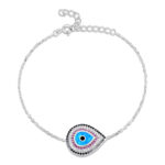 ΒΡΑΧΙΟΛΙΑ  925 Rhodium blue opal