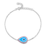 ΒΡΑΧΙΟΛΙΑ  925 Rhodium blue opal