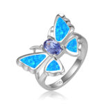 ΔΑΧΤΥΛΙΔΙ 925 Rhodium blue opal