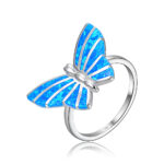 ΔΑΧΤΥΛΙΔΙ 925 Rhodium blue opal