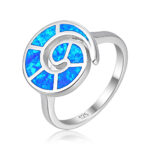 ΔΑΧΤΥΛΙΔΙ 925 Rhodium blue opal