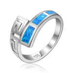 ΔΑΧΤΥΛΙΔΙ 925 Rhodium blue opal