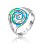 ΔΑΧΤΥΛΙΔΙ 925 Rhodium blue opal