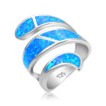 ΔΑΧΤΥΛΙΔΙ 925 Rhodium blue opal