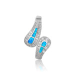 ΜΕΝΤΑΓΙΟΝ 925 Rhodium blue opal white cirzon