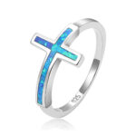 ΔΑΧΤΥΛΙΔΙ 925 Rhodium blue opal