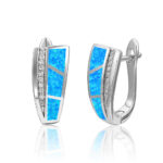 ΣΚΟΥΛΑΡΙΚΙΑ 925 Rhodium blue opal white zircon