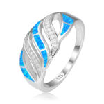 ΔΑΧΤΥΛΙΔΙ 925 Rhodium blue opal white zircon